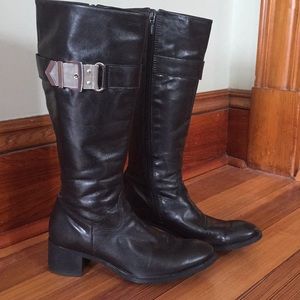 GEOX black leather boots size 7